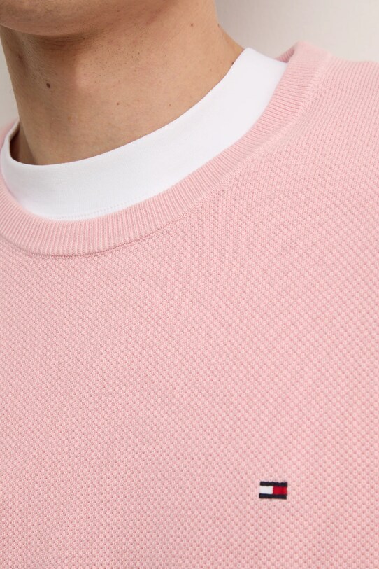 Tommy Hilfiger sweter bawełniany MW0MW36347 różowy