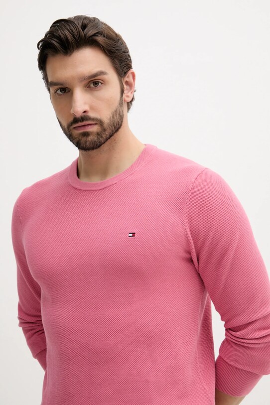 Tommy Hilfiger pulover de bumbac roz MW0MW36347
