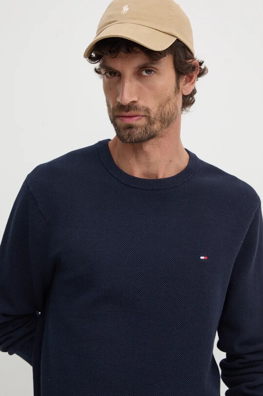 Хлопковый свитер Tommy Hilfiger тёмно-синий MW0MW36347