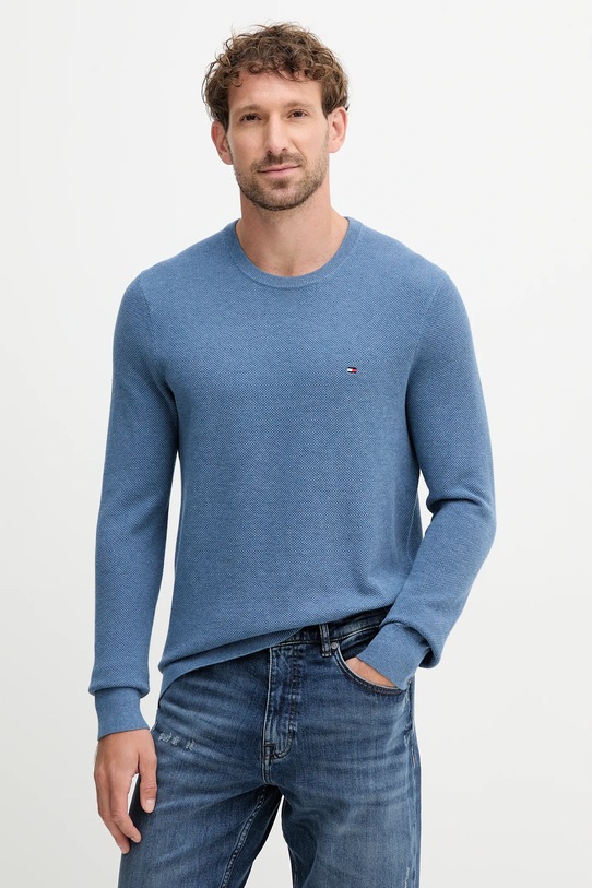 Βαμβακερό πουλόβερ Tommy Hilfiger μπλε MW0MW36347