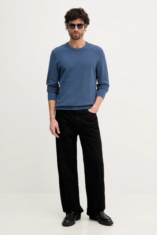 Pamučni pulover Tommy Hilfiger MW0MW36347 plava AW25