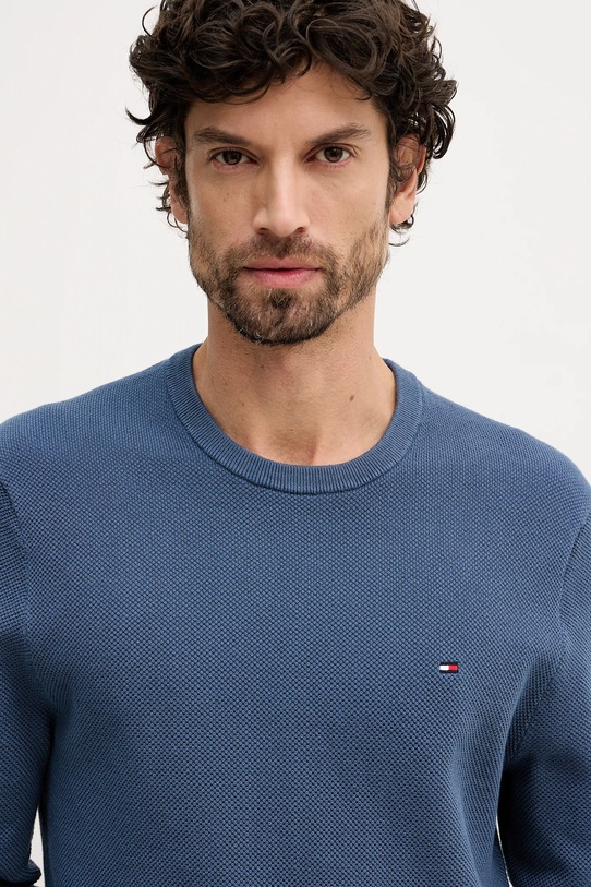 Pamučni pulover Tommy Hilfiger plava MW0MW36347