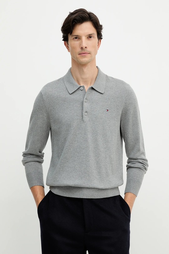 Светр з домішкою кашеміру Tommy Hilfiger з додаванням вовни сірий MW0MW36519