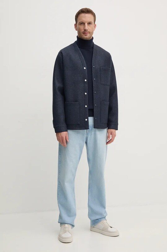 Βαμβακερό πουλόβερ Tommy Hilfiger MW0MW36526 σκούρο μπλε AW24