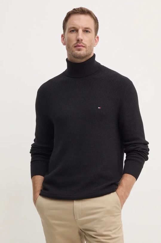 Хлопковый свитер Tommy Hilfiger хлопок чёрный MW0MW36526