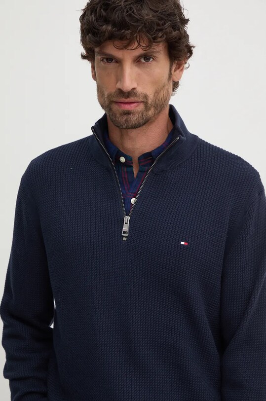 Bavlnený sveter Tommy Hilfiger tmavomodrá MW0MW36527