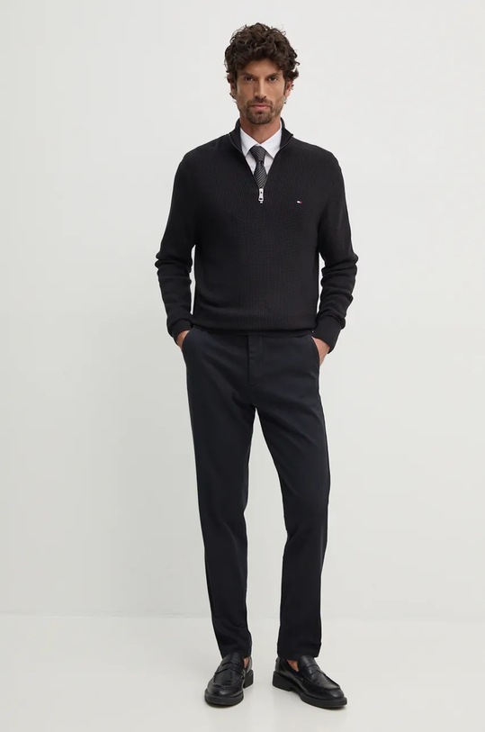 Бавовняний светр Tommy Hilfiger MW0MW36527 чорний AW24