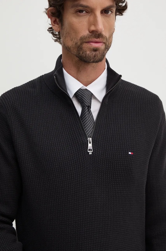 Бавовняний светр Tommy Hilfiger чорний MW0MW36527