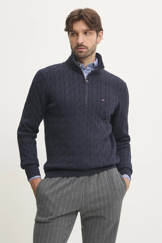 Хлопковый свитер Tommy Hilfiger хлопок тёмно-синий MW0MW36532