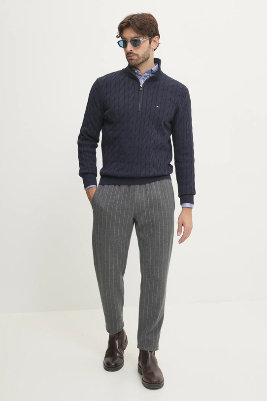 Bavlněný svetr Tommy Hilfiger MW0MW36532 námořnická modř AW24