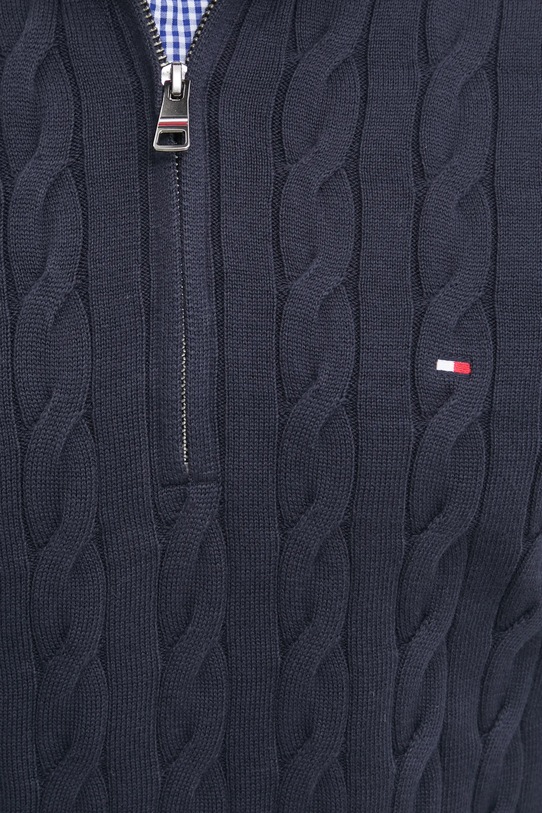 Bavlněný svetr Tommy Hilfiger námořnická modř MW0MW36532