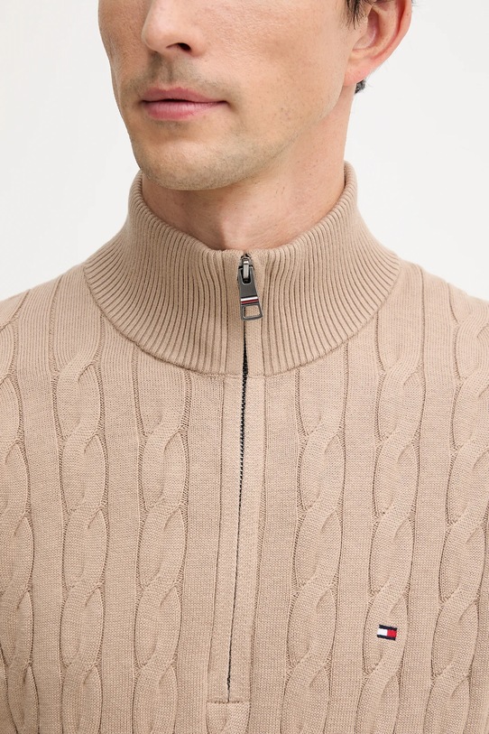 Pamučni pulover Tommy Hilfiger MW0MW36532 bež