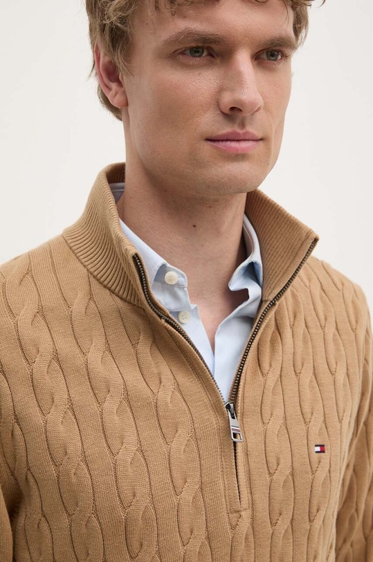 Βαμβακερό πουλόβερ Tommy Hilfiger μπεζ MW0MW36532