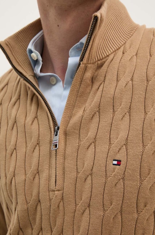Βαμβακερό πουλόβερ Tommy Hilfiger MW0MW36532 μπεζ