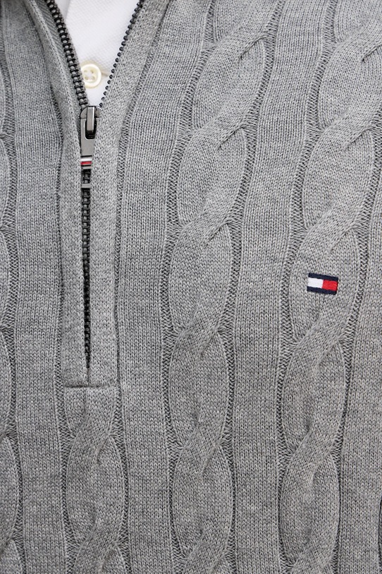Памучен пуловер Tommy Hilfiger MW0MW36532 сив