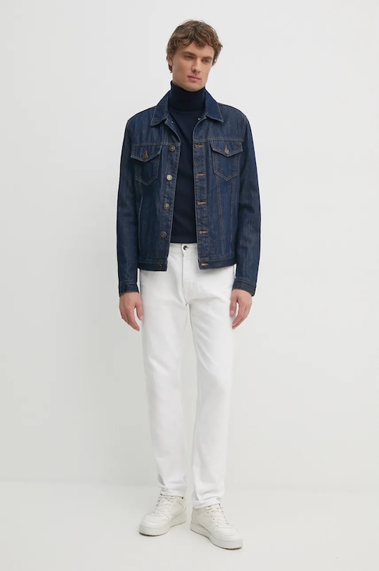 Вовняний светр Tommy Hilfiger MW0MW36537 темно-синій AW24