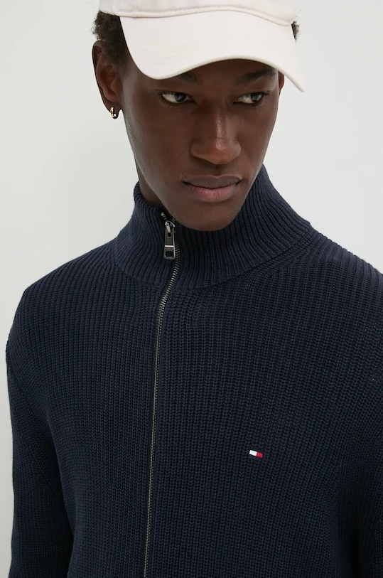 Tommy Hilfiger cardigan din bumbac bleumarin MW0MW37327