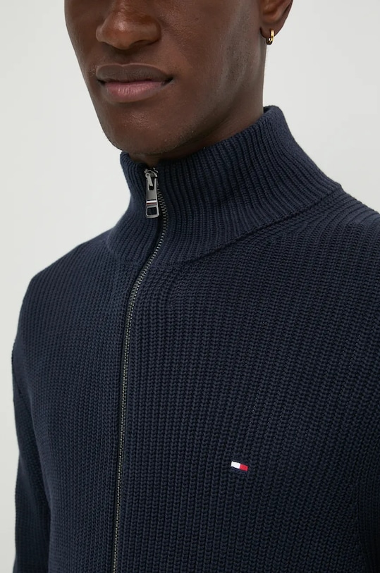 Tommy Hilfiger cardigan din bumbac MW0MW37327 bleumarin