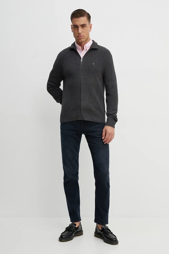 Tommy Hilfiger kardigan bawełniany MW0MW37327 szary AW24