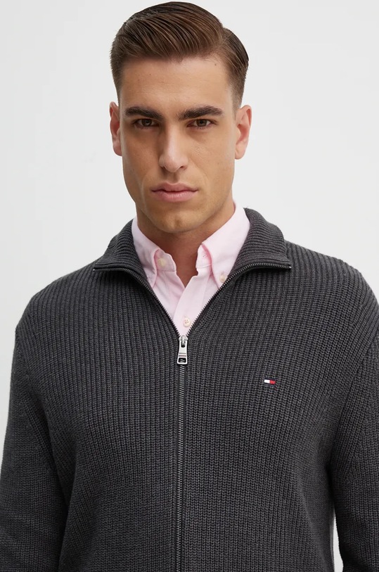 Tommy Hilfiger kardigan bawełniany szary MW0MW37327