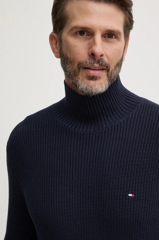 Bavlněný svetr Tommy Hilfiger námořnická modř MW0MW37328