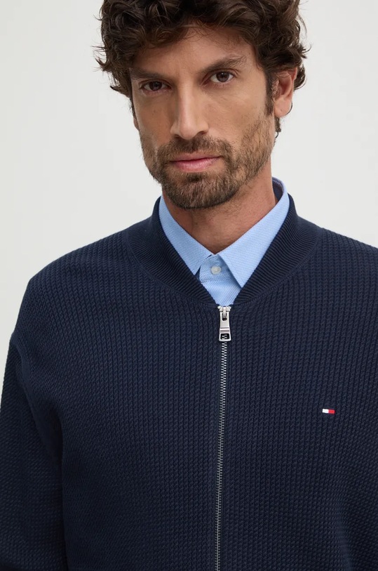 Βαμβακερή ζακέτα Tommy Hilfiger σκούρο μπλε MW0MW37329