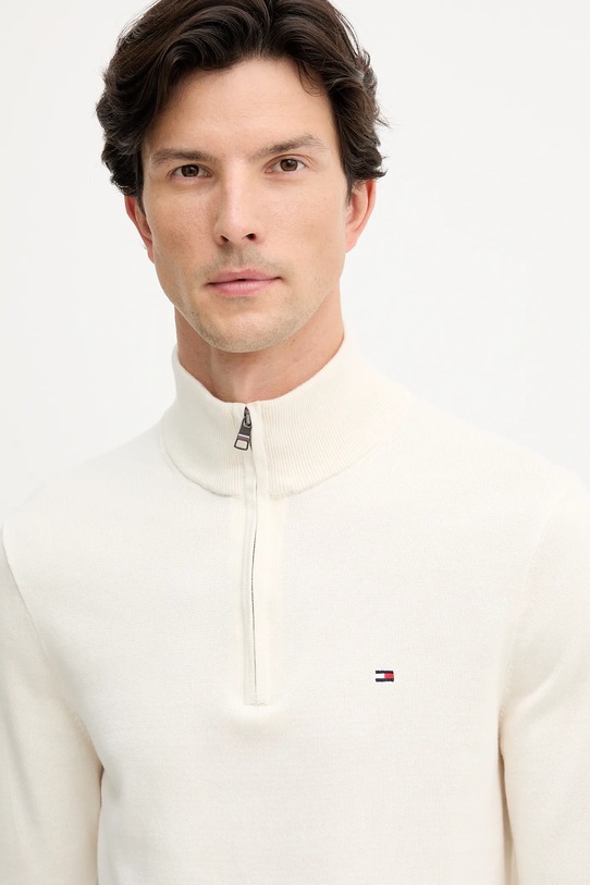 Βαμβακερό πουλόβερ Tommy Hilfiger μπεζ MW0MW37331