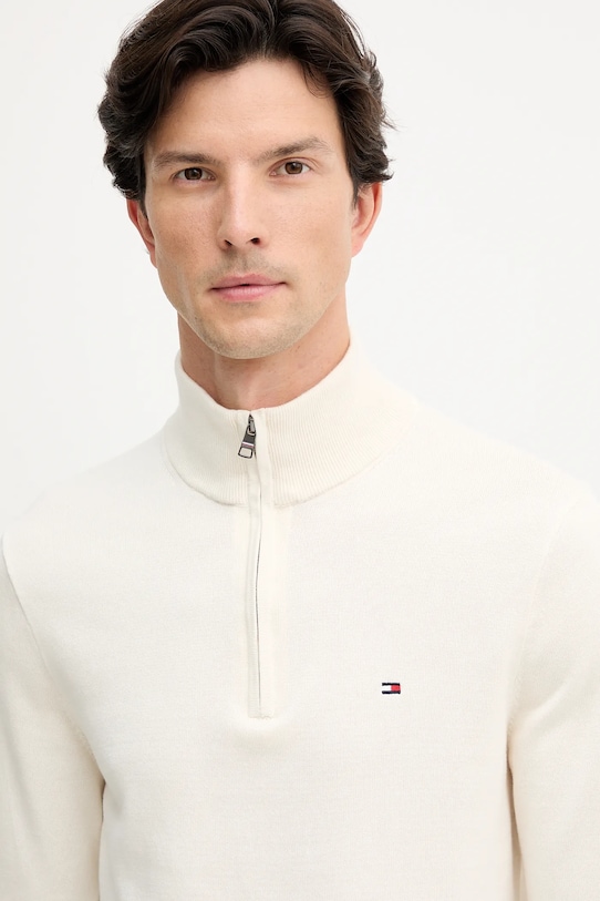 Tommy Hilfiger pulover de bumbac bej MW0MW37331