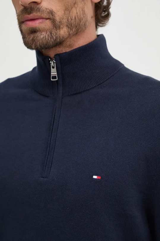 Βαμβακερό πουλόβερ Tommy Hilfiger σκούρο μπλε MW0MW37331