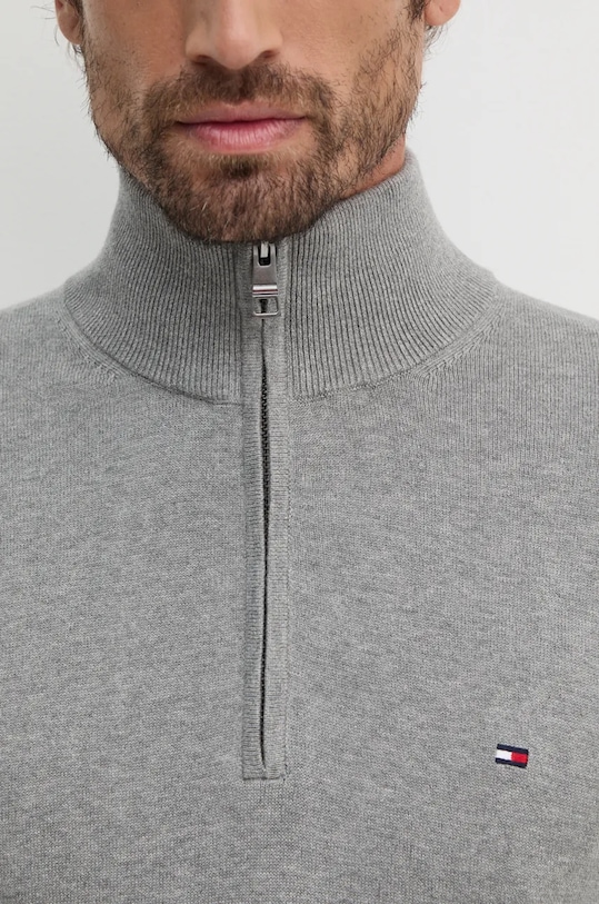 Tommy Hilfiger pulover de bumbac MW0MW37331 gri