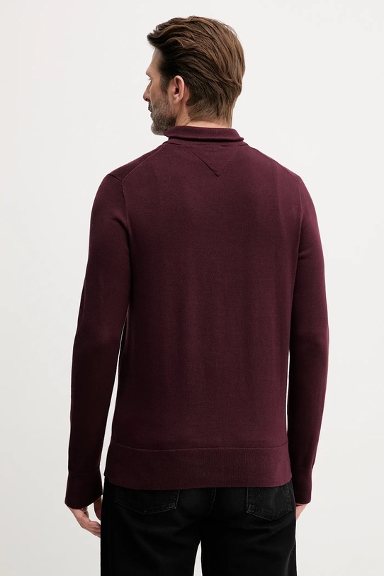 Odzież Tommy Hilfiger sweter bawełniany MW0MW37331 bordowy
