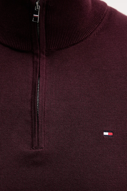 Tommy Hilfiger sweter bawełniany MW0MW37331 bordowy