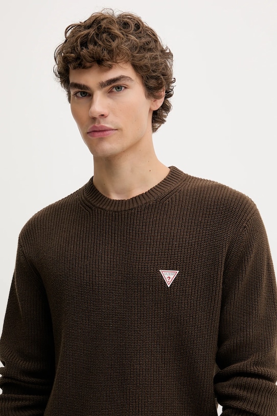 Pamučni pulover Guess Jeans smeđa M4BR30.Z3HM1