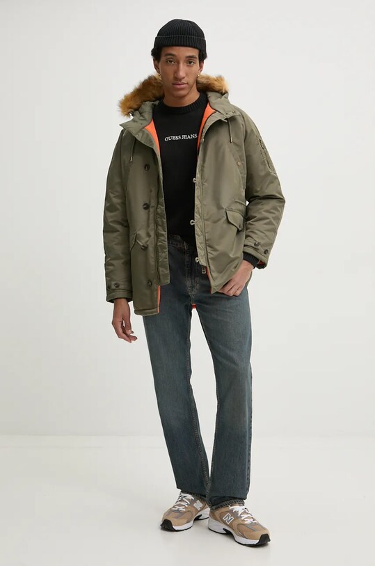 Хлопковый свитер Guess Jeans M4BR31.Z3HM1 чёрный AW24