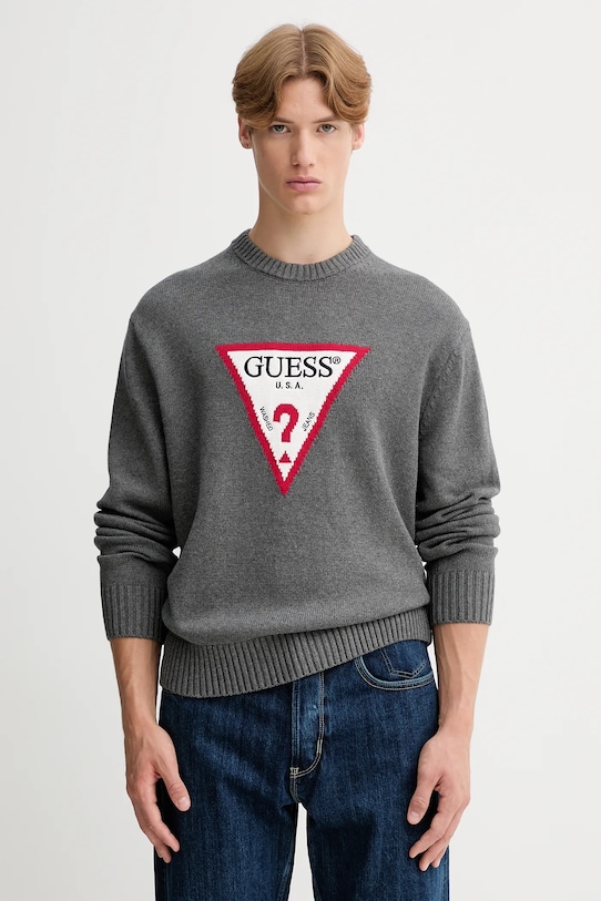 Bavlnený sveter Guess Jeans bavlna sivá M4BR32.Z3HM1