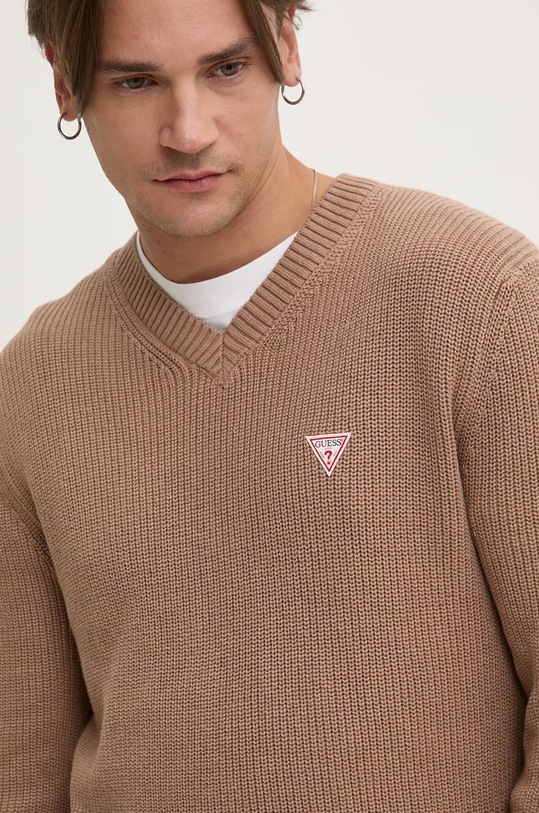 Bavlněný svetr Guess Jeans hnědá M4BR33.Z3HM1