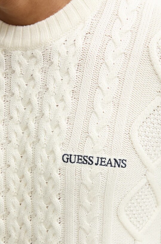 Guess Jeans sweter z domieszką wełny M4BR34.Z3HN2 beżowy