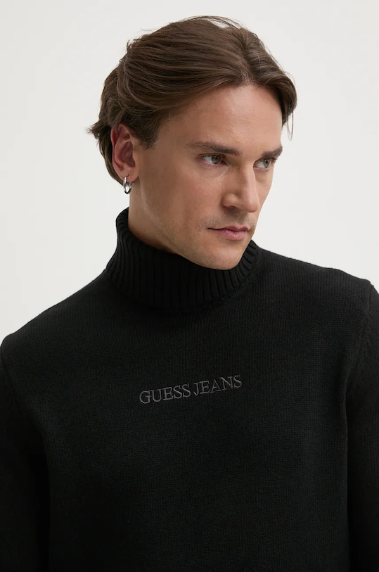 Svetr z vlněné směsi Guess Jeans černá M4BR35.Z3HN2