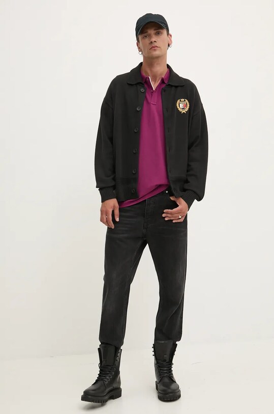 Кардиган с примесью шерсти Tommy Jeans DM0DM19422 чёрный AW24