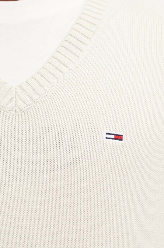 Бавовняний светр Tommy Jeans DM0DM19429 бежевий