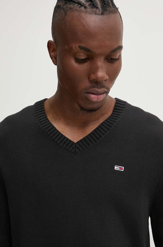Бавовняний светр Tommy Jeans чорний DM0DM19429