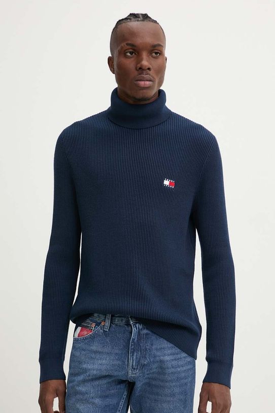 Tommy Jeans sweter z domieszką wełny granatowy DM0DM19434