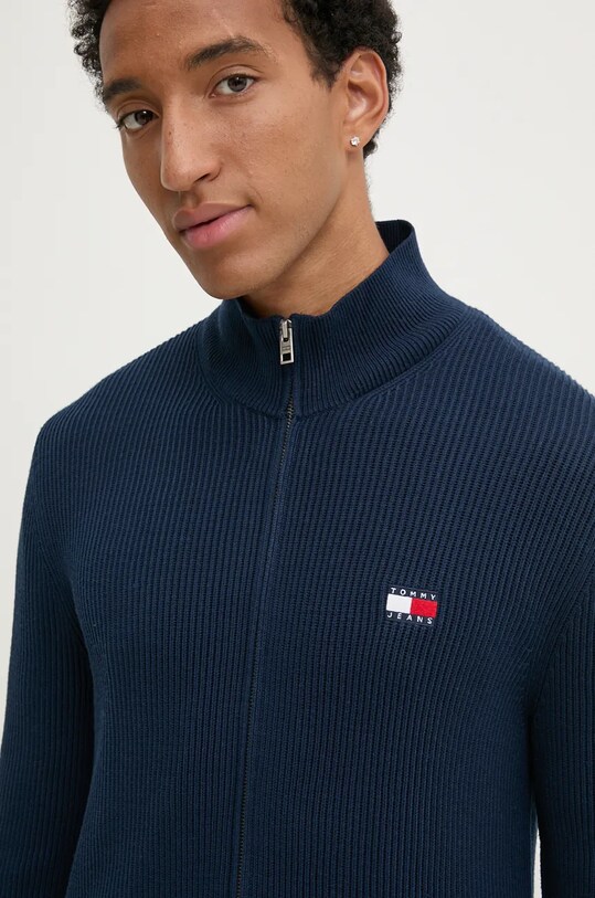 Tommy Jeans pulover din amestec de lana bleumarin DM0DM19435