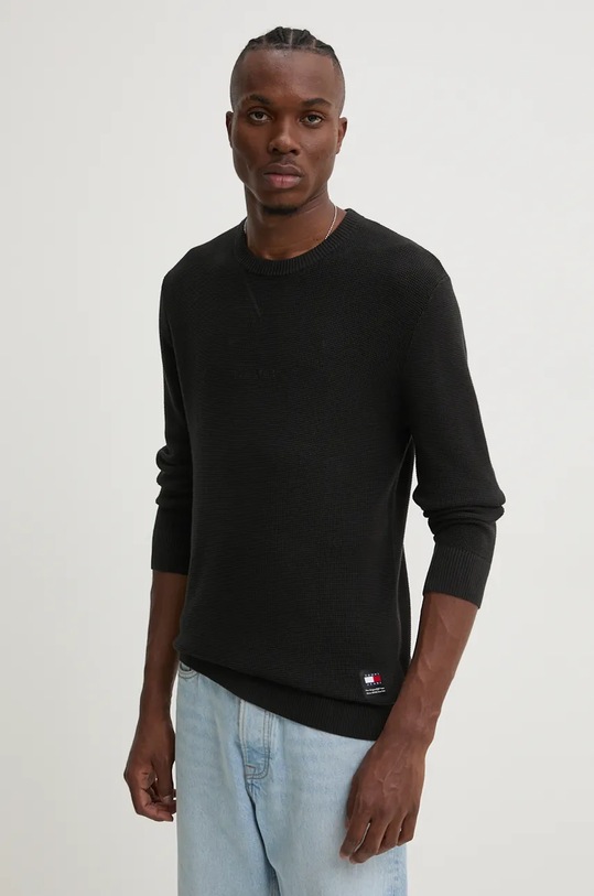 Tommy Jeans pulover subtiri negru DM0DM19438