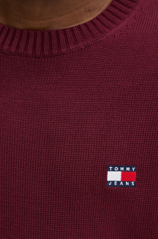 Sveter s prímesou vlny Tommy Jeans DM0DM20706 burgundské