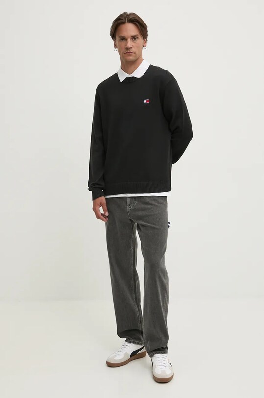 Tommy Jeans pulover din amestec de lana DM0DM20706 negru AW24