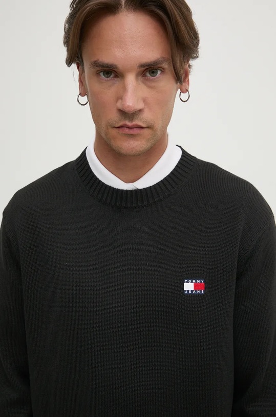 Tommy Jeans sweter z domieszką wełny czarny DM0DM20706