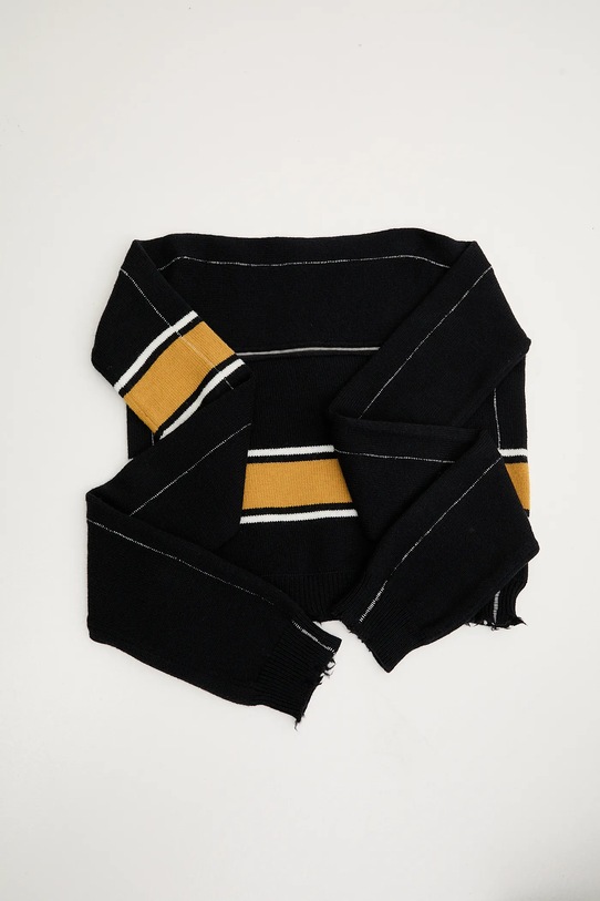 Вовняний шарф AMBUSH Knit Sweater Scarf BMMA002F24KNI0011010 темно-синій