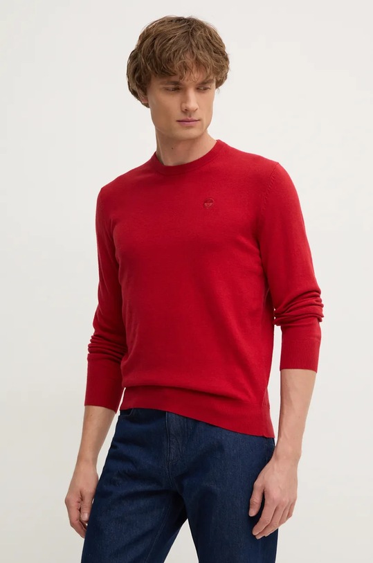 Svetr z vlněné směsi North Sails kulatý červená 699773