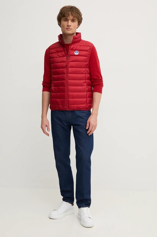 Svetr z vlněné směsi North Sails 699773 červená AW24